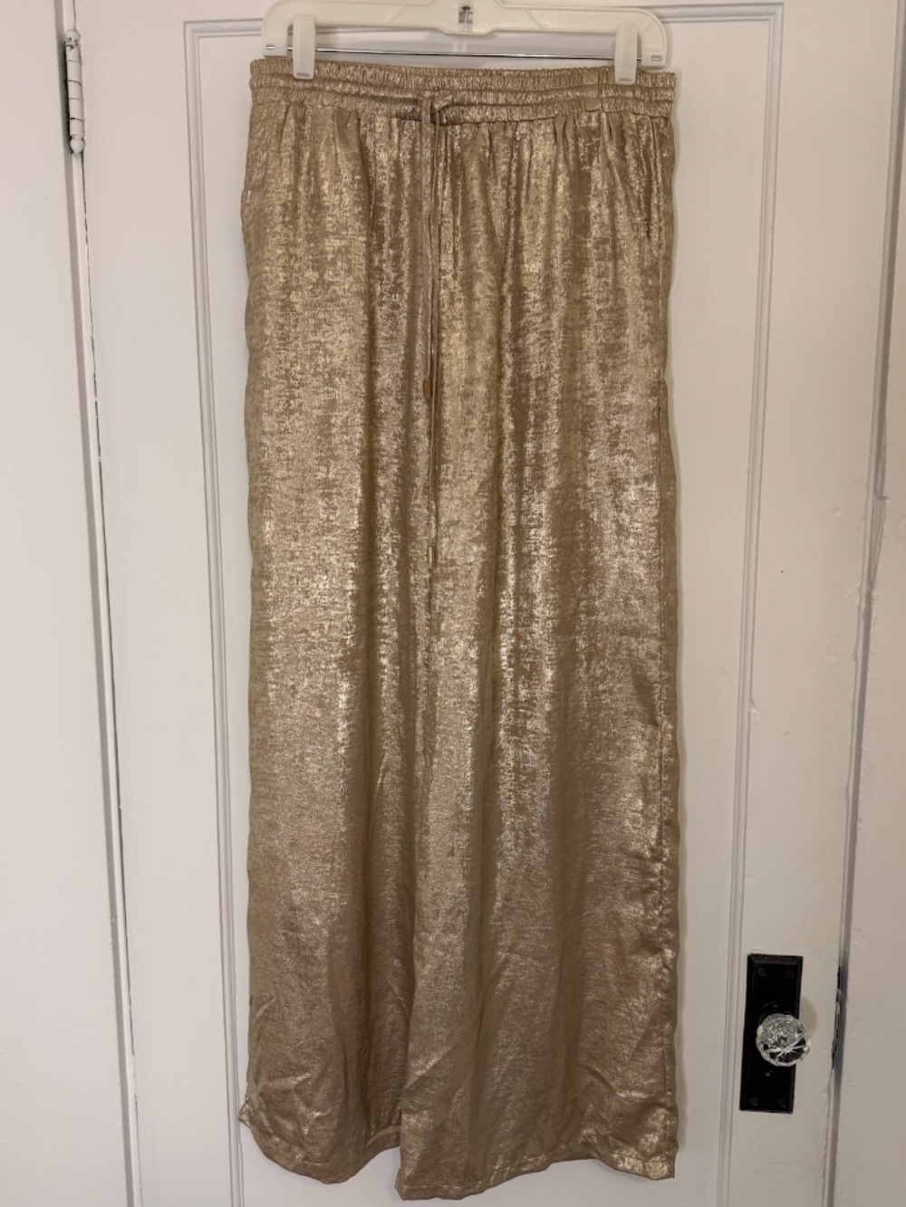 Gold Drawstring Pants — Allie Rose, Large, NWT